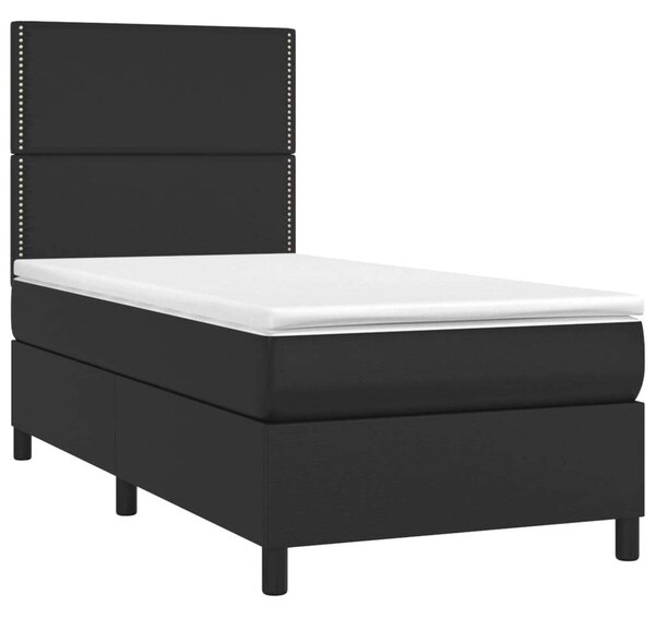 VidaXL Ágy - Fekete Műbőr - 90x200 cm