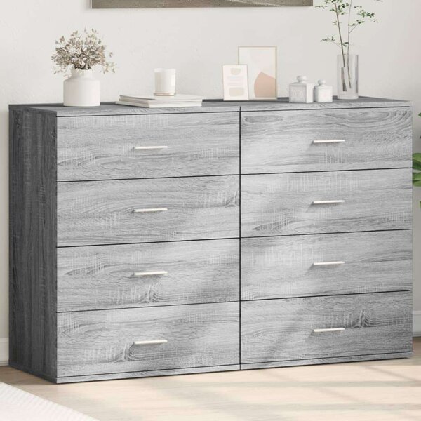 VidaXL 2 db szürke sonoma színű szerelt fa tálalószekrény 60x39x80 cm