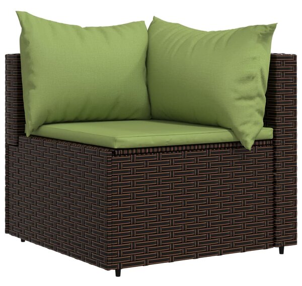 3 részes barna polyrattan kerti ülőgarnitúra párnával