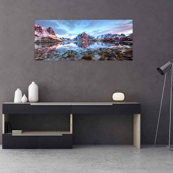Kép - Napfelkelte Reine felett (120x50 cm)