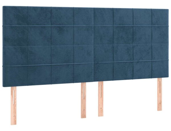 VidaXL Bársony Fejtámla - Sötétkék - 4 db - 100x5x78/88cm