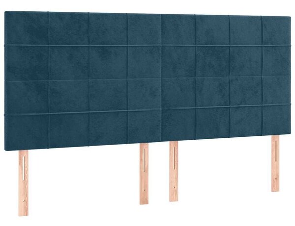 VidaXL Bársony Fejtámla - Sötétkék - 4 db - 100x5x78/88cm