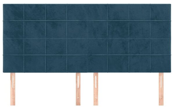 VidaXL Bársony Fejtámla - Sötétkék - 4 db - 100x5x78/88cm