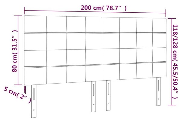 VidaXL Bársony Fejtámla - Sötétkék - 4 db - 100x5x78/88cm