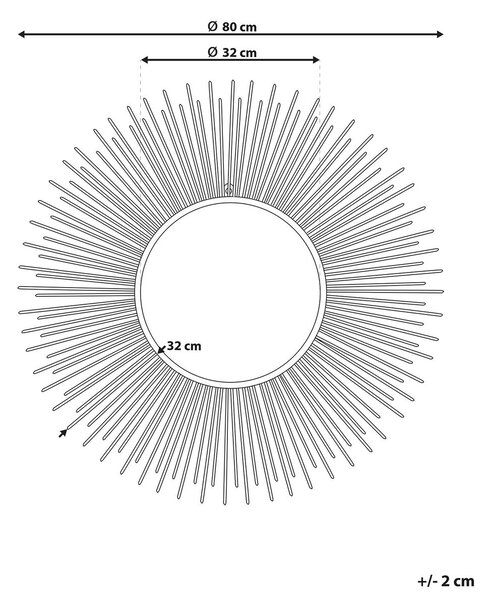 Falitükör CILLY 80 cm 80 cm Fém Ezüst