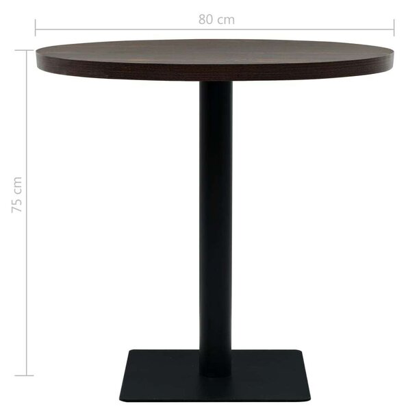 VidaXL kerek, sötét hamuszínű MDF/acél bisztró asztal 80 x 75 cm
