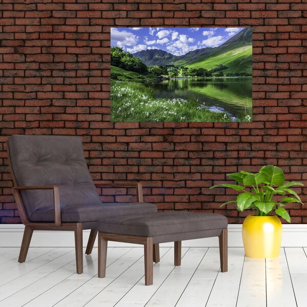 Kép - Tájkép egy tóval (90x60 cm)