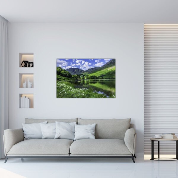 Kép - Tájkép egy tóval (90x60 cm)