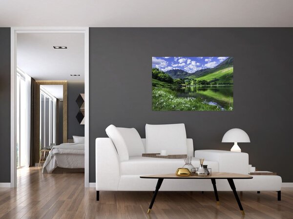 Kép - Tájkép egy tóval (90x60 cm)