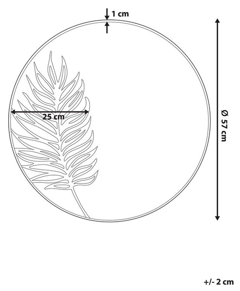 Falitükör SAUVIE 57 cm 57 cm Arany
