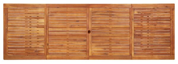Tömör akácfa kerti étkezőasztal 280 x 90 x 75 cm
