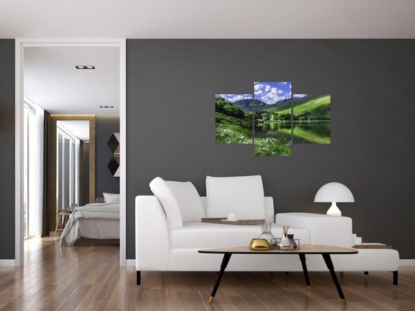 Kép - Tájkép egy tóval (90x60 cm)