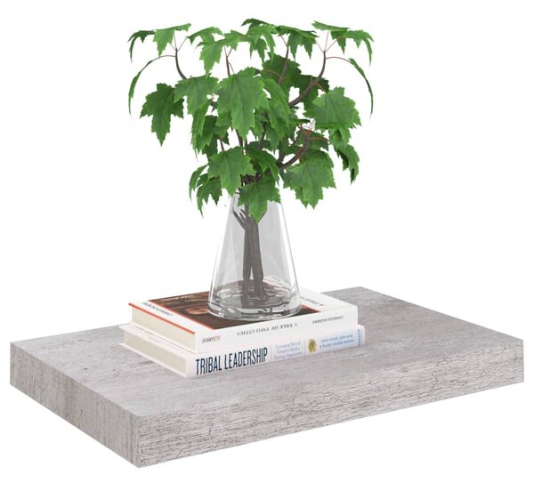 Betonszürke MDF lebegő fali polc 40 x 23 x 3,8 cm