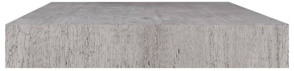 Betonszürke MDF lebegő fali polc 40 x 23 x 3,8 cm