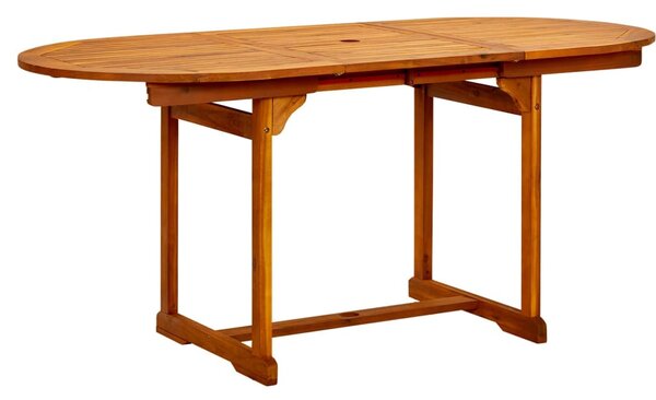 Tömör akácfa kerti étkezőasztal (120-170) x 80 x 75 cm