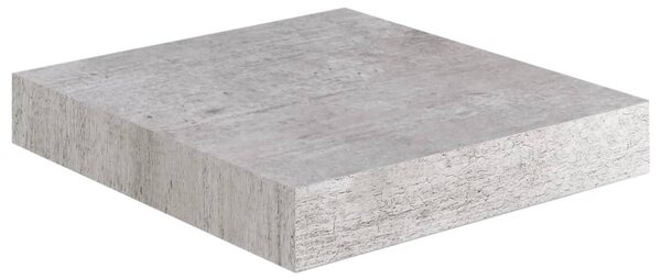 2 db betonszürke MDF lebegő fali polc 23 x 23,5 x 3,8 cm