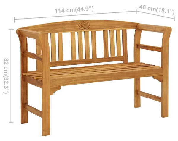 Tömör tíkfa kerti pad 114 cm