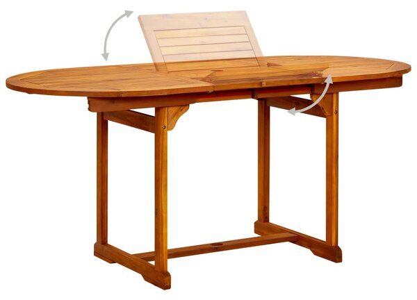 Tömör akácfa kerti étkezőasztal (120-170) x 80 x 75 cm