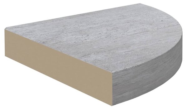 4 db betonszürke MDF fali sarokpolc 25 x 25 x 3,8 cm