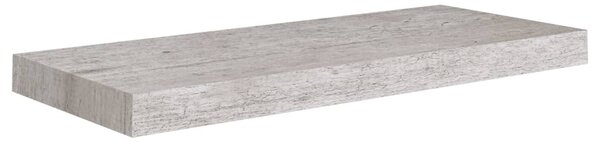 Betonszürke MDF lebegő fali polc 60 x 23,5 x 3,8 cm