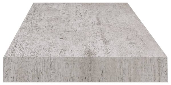 4 db betonszürke MDF lebegő fali polc 60 x 23,5 x 3,8 cm
