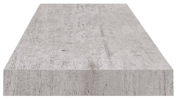 4 db betonszürke MDF lebegő fali polc 80 x 23,5 x 3,8 cm
