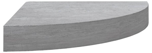 Betonszürke MDF fali sarokpolc 25 x 25 x 3,8 cm