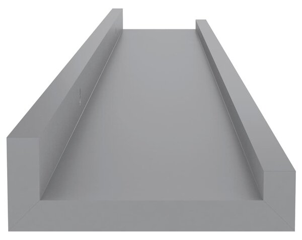 4 db szürke fali polc 60 x 9 x 3 cm