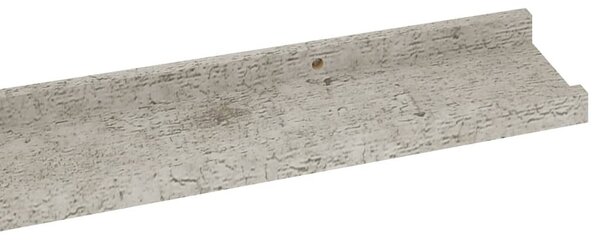 2 db betonszürke fali polc 100 x 9 x 3 cm