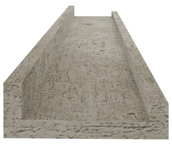 4 db betonszürke fali polc 60 x 9 x 3 cm