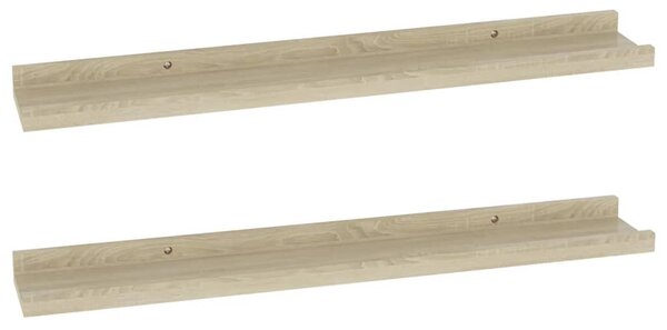 2 db sonoma tölgyfa fali polc 60 x 9 x 3 cm