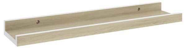 4 db fehér és sonoma tölgy színű fali polc 40 x 9 x 3 cm