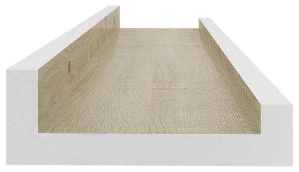 4 db fehér és sonoma tölgy színű fali polc 40 x 9 x 3 cm