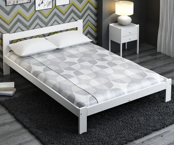 Akio VitBed ágy 90x200cm tömör fenyő fehér