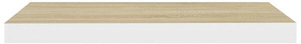 4 db tölgyszínű és fehér MDF lebegő fali polc 60x23,5x3,8 cm