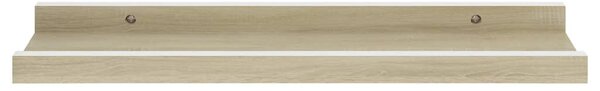 4 db fehér és sonoma tölgy színű fali polc 40 x 9 x 3 cm