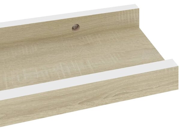 4 db fehér és sonoma tölgy színű fali polc 40 x 9 x 3 cm