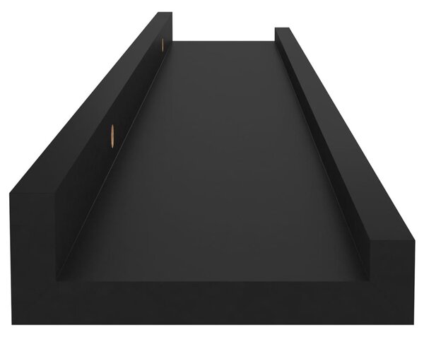 4 db fekete fali polc 60 x 9 x 3 cm
