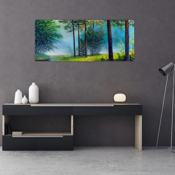 Kép - Olajfestmény tájkép (120x50 cm)