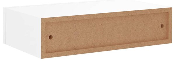 2 db fehér MDF falra szerelhető fiókos polc 40 x 23,5 x 10 cm