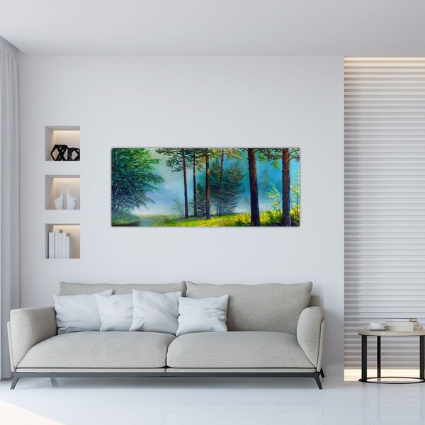 Kép - Olajfestmény tájkép (120x50 cm)
