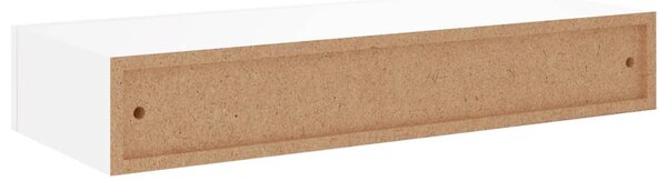 2 db fehér MDF falra szerelhető fiókos polc 60 x 23,5 x 10 cm