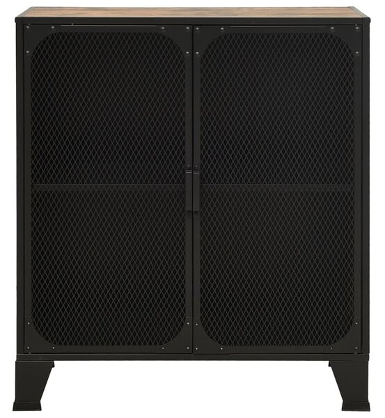 Rusztikus barna fém és MDF tárolószekrény 72 x 36 x 82 cm