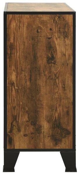 Rusztikus barna fém és MDF tárolószekrény 72 x 36 x 82 cm