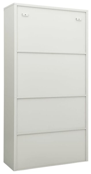 Világosszürke acél irodai szekrény 90 x 40 x 180 cm