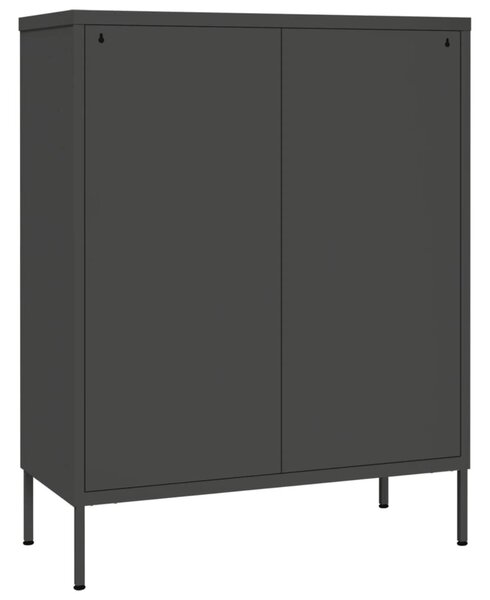 Antracitszürke acél fiókos szekrény 80 x 35 x 101,5 cm