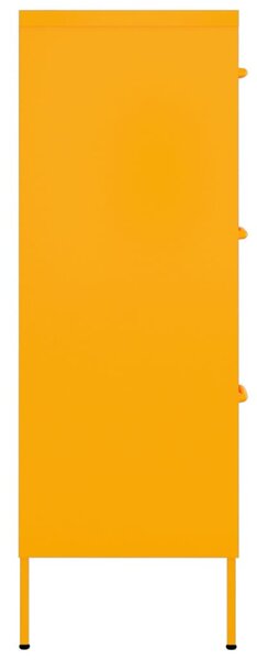 Mustársárga acél fiókos szekrény 80 x 35 x 101,5 cm