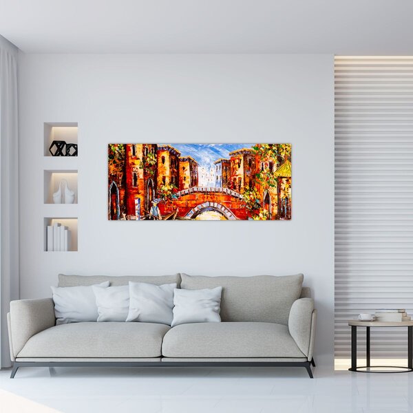 Kép - Olajfestmény a városról III. (120x50 cm)