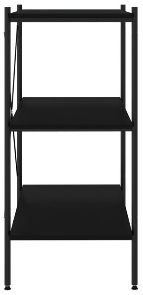 Fekete 3 szintes polcrendszer 80x40x92 cm