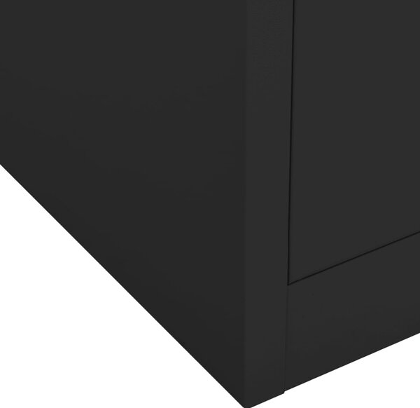Antracitszürke acél irodai szekrény 90 x 40 x 102 cm
